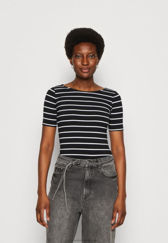 Z62T366 Women Anna Field Print T-Shirt Black/Black