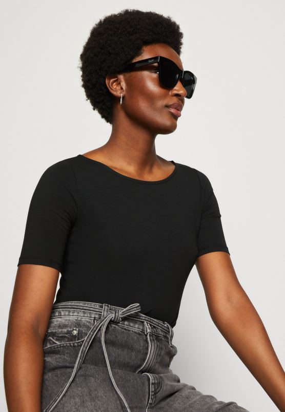 Z62T366 Women Anna Field Print T-Shirt Black/Black