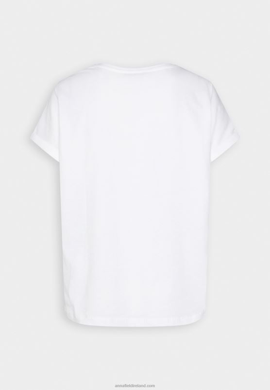 Z62T367 Women Anna Field Print T-Shirt White