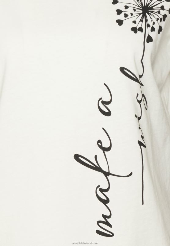 Z62T370 Women Anna Field Print T-Shirt Off-White