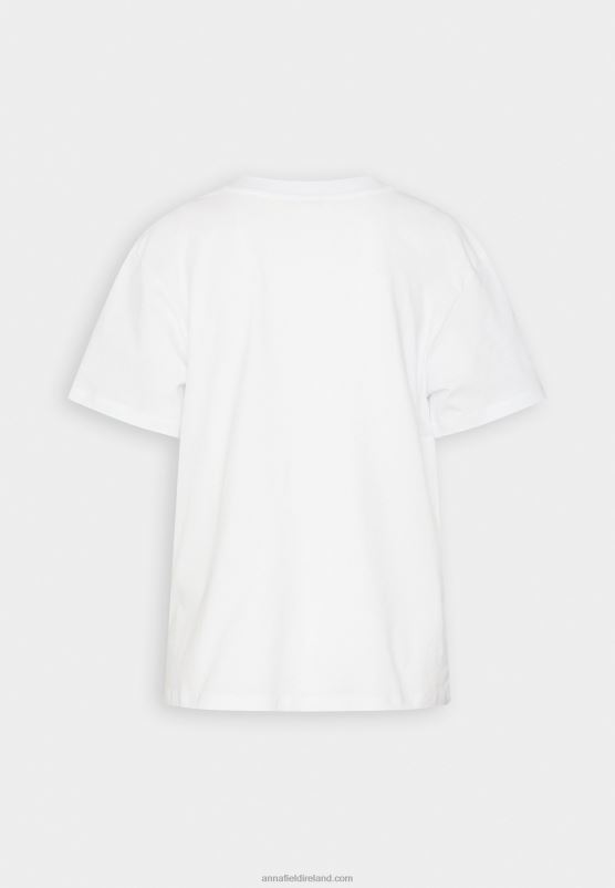 Z62T372 Women Anna Field Print T-Shirt White