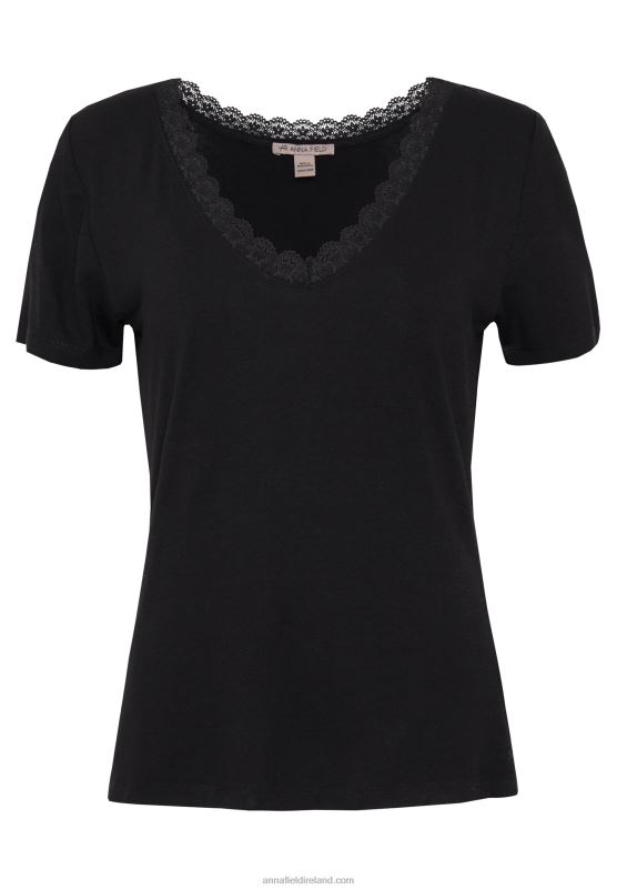 Z62T377 Women Anna Field Basic T-Shirt Black