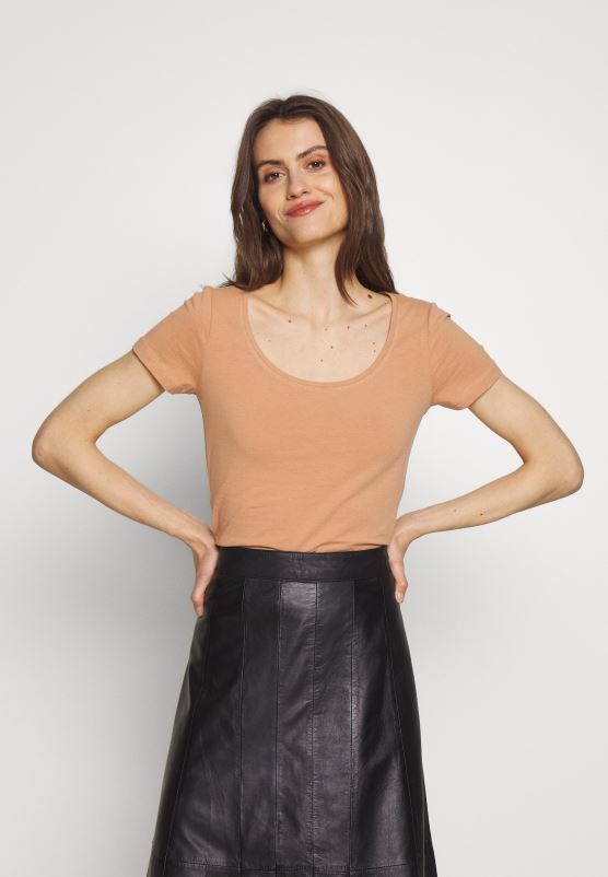 Z62T380 Women Anna Field 3 Pack Basic T-Shirt White/Camel/Black