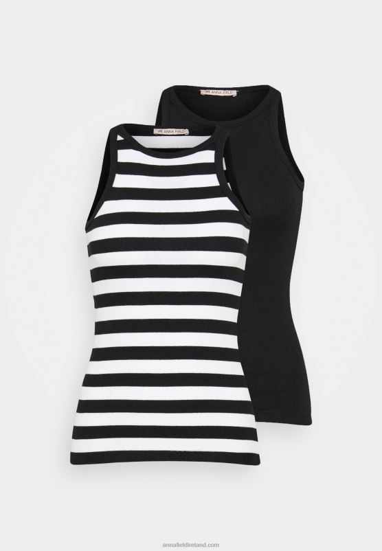 Z62T383 Women Anna Field 2 Pack Top Black