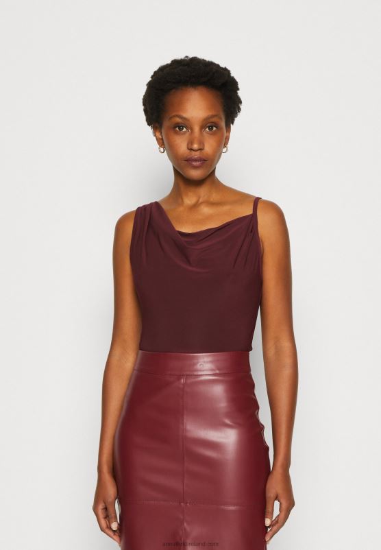 Z62T417 Women Anna Field Top Dark Red