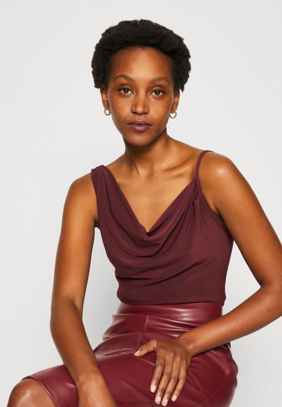 Z62T417 Women Anna Field Top Dark Red