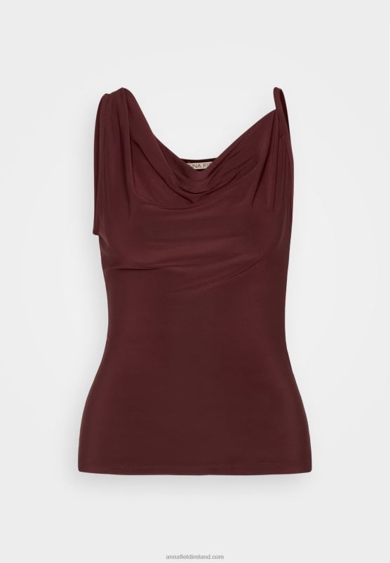 Z62T417 Women Anna Field Top Dark Red