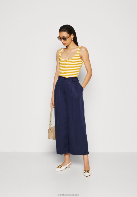 Z62T419 Women Anna Field Top White/Yellow