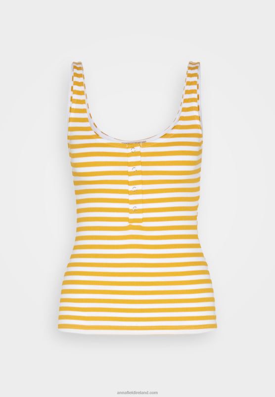 Z62T419 Women Anna Field Top White/Yellow