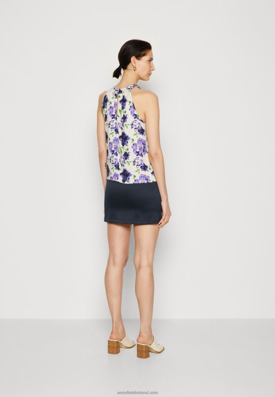 Z62T422 Women Anna Field Top White/Blue