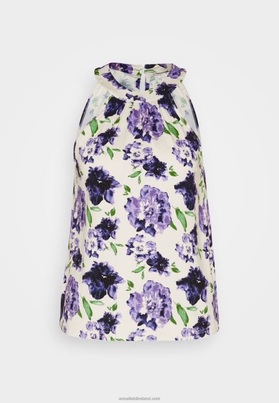 Z62T422 Women Anna Field Top White/Blue