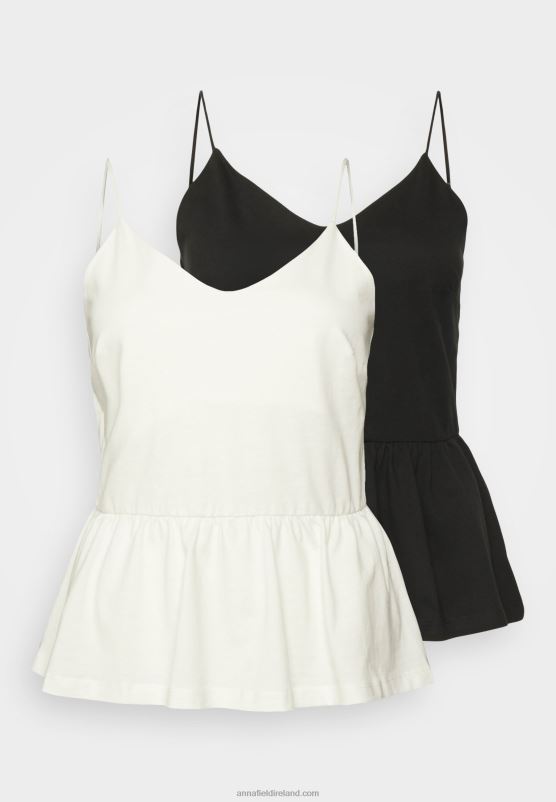 Z62T427 Women Anna Field 2 Pack Top Black/White