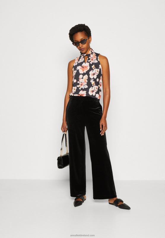 Z62T428 Women Anna Field Top Black/Pink