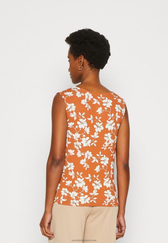 Z62T435 Women Anna Field Top Brown/White