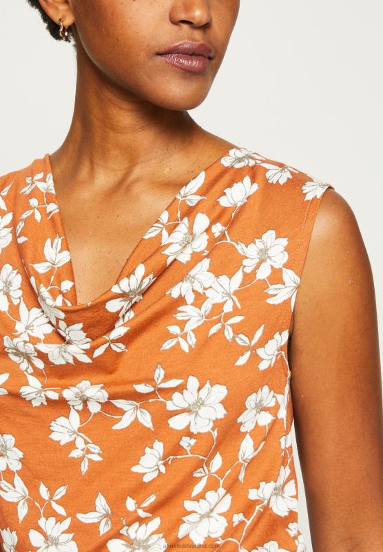 Z62T435 Women Anna Field Top Brown/White