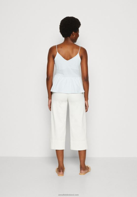 Z62T450 Women Anna Field Top Light Blue/White