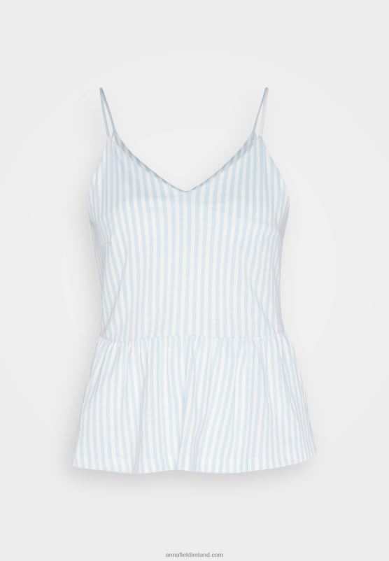 Z62T450 Women Anna Field Top Light Blue/White