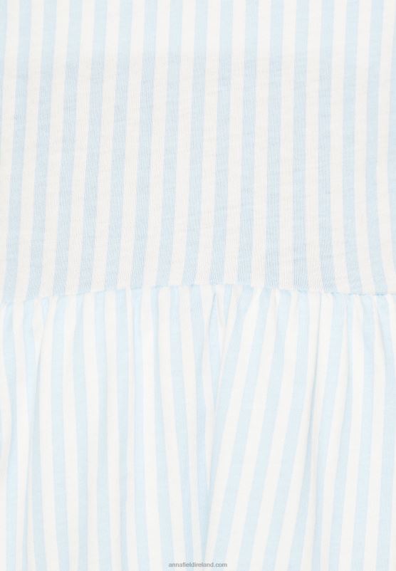 Z62T450 Women Anna Field Top Light Blue/White