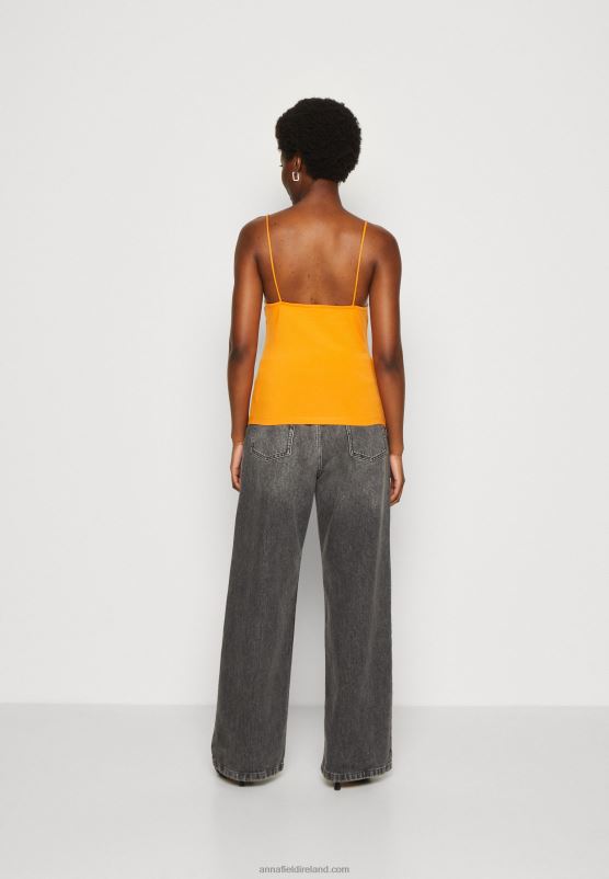 Z62T454 Women Anna Field Top Black/Orange