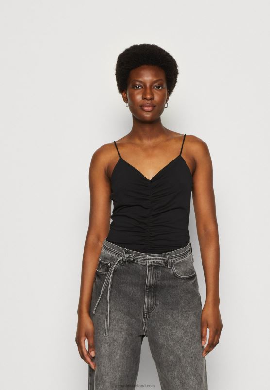 Z62T454 Women Anna Field Top Black/Orange