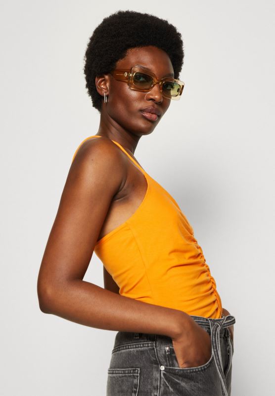 Z62T454 Women Anna Field Top Black/Orange