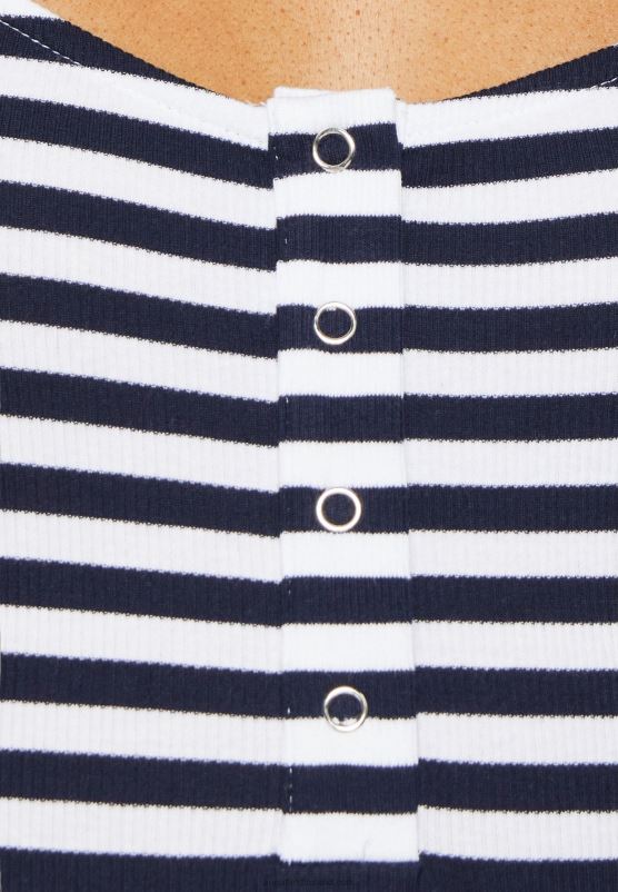 Z62T467 Women Anna Field Top White/Blue