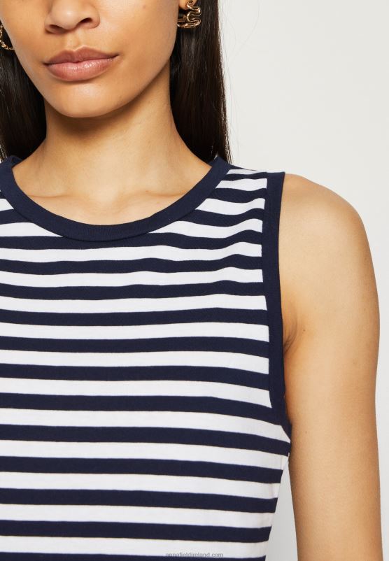 Z62T476 Women Anna Field Top Dark Blue/White