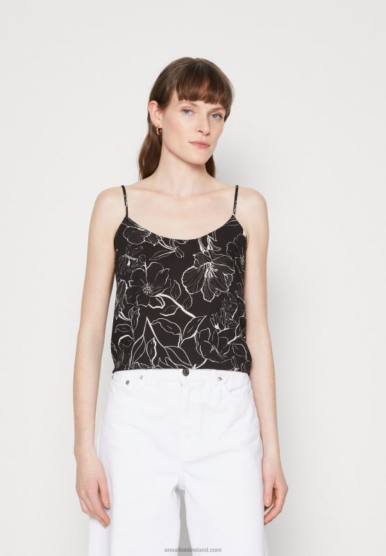 Z62T477 Women Anna Field Top Black/White