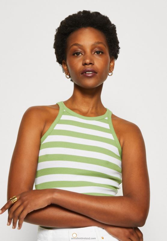 Z62T479 Women Anna Field 2 Pack Top Off-White/Green