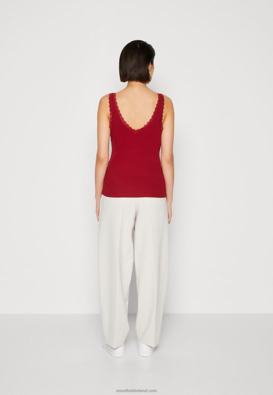 Z62T497 Women Anna Field Top Dark Red