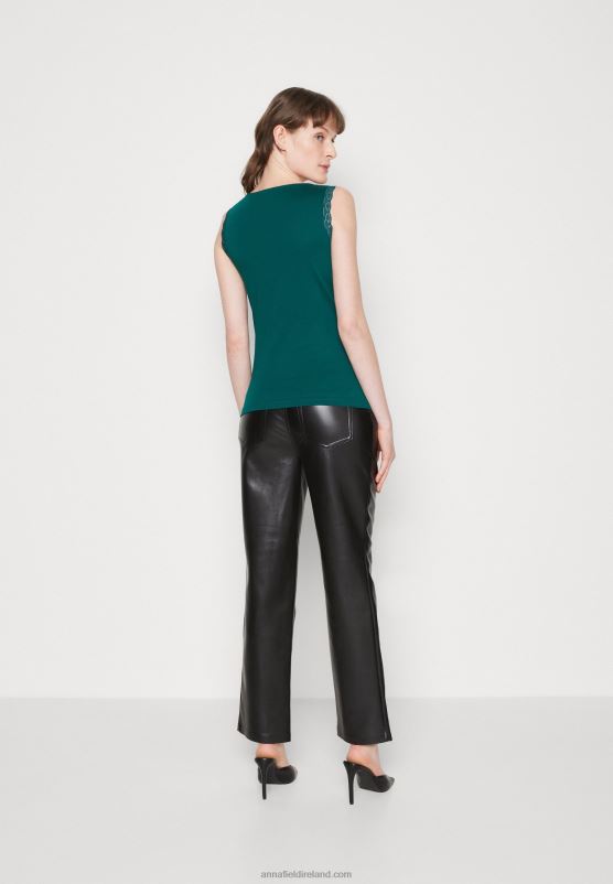 Z62T499 Women Anna Field Top Dark Green