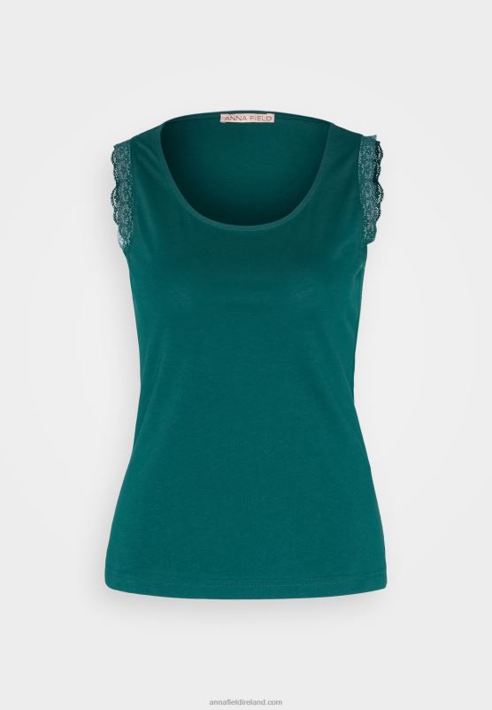 Z62T499 Women Anna Field Top Dark Green