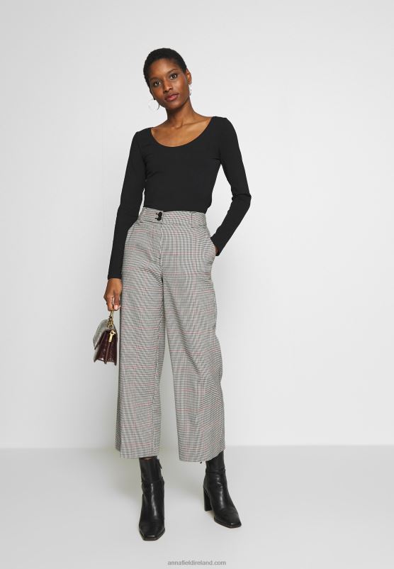 Z62T513 Women Anna Field 2 Pack Long Sleeved Top Black/White