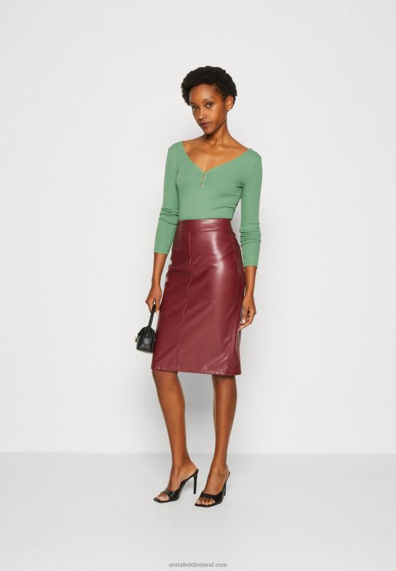 Z62T514 Women Anna Field Long Sleeved Top Green