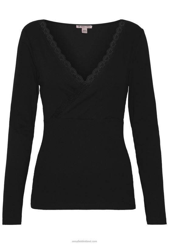 Z62T516 Women Anna Field Long Sleeved Top Black