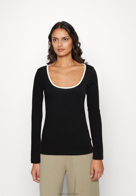 Z62T520 Women Anna Field Long Sleeved Top Black