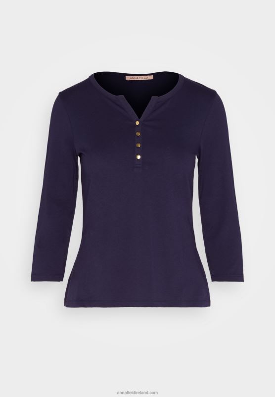 Z62T523 Women Anna Field Long Sleeved Top Dark Blue