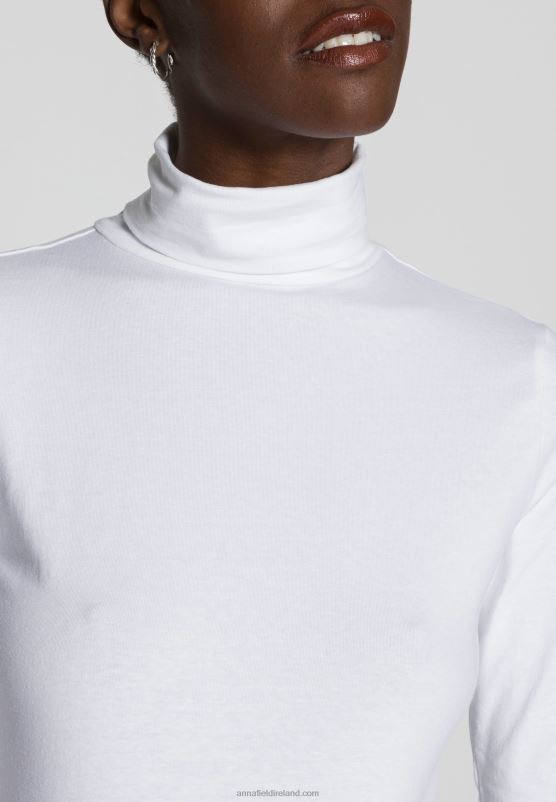 Z62T527 Women Anna Field Long Sleeved Top White