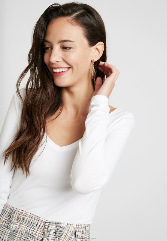 Z62T528 Women Anna Field Basic Long Sleeved Top White