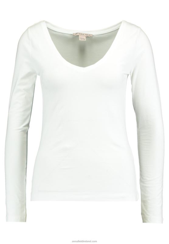 Z62T528 Women Anna Field Basic Long Sleeved Top White
