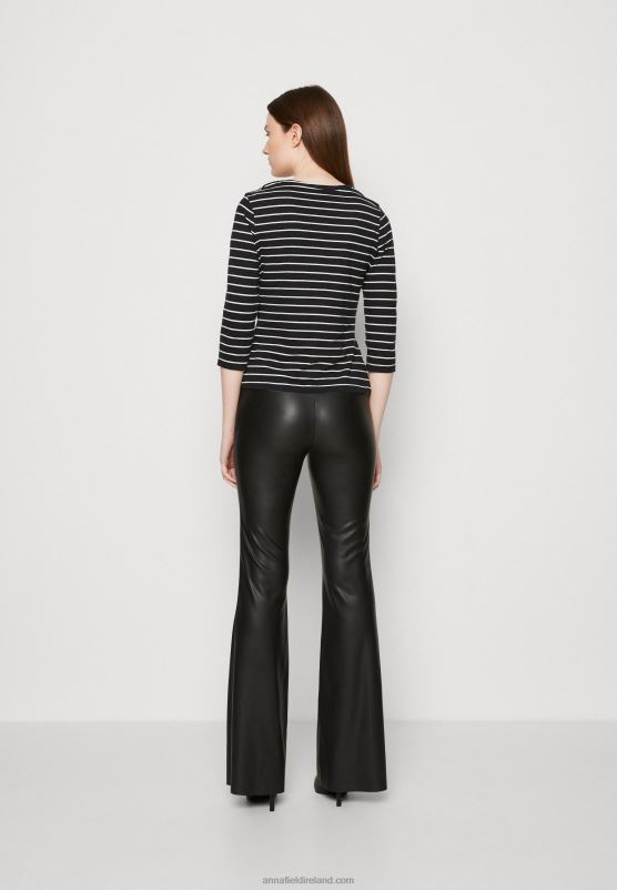 Z62T531 Women Anna Field Long Sleeved Top Black White