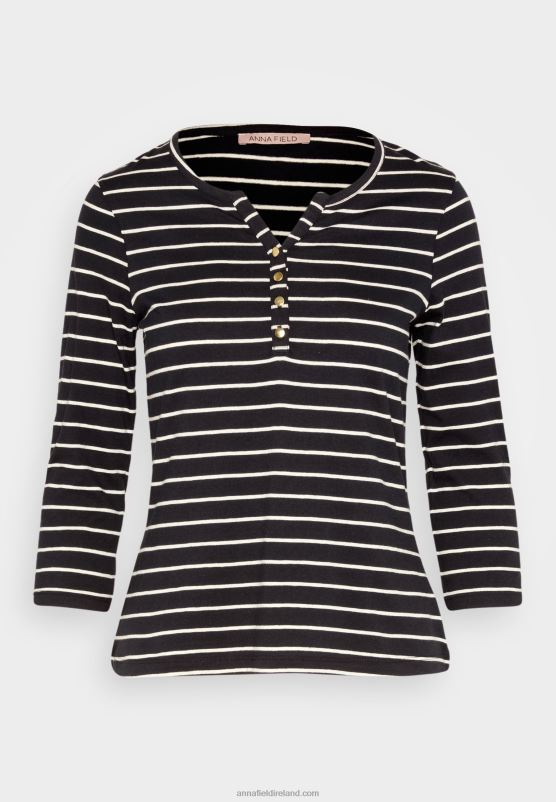 Z62T531 Women Anna Field Long Sleeved Top Black White