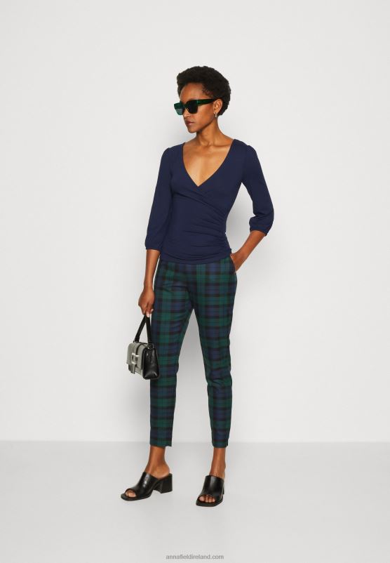 Z62T536 Women Anna Field Long Sleeved Top Dark Blue