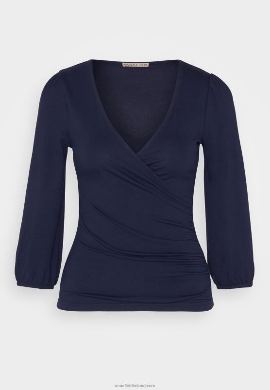 Z62T536 Women Anna Field Long Sleeved Top Dark Blue