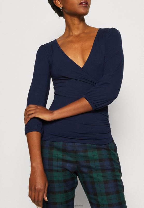 Z62T536 Women Anna Field Long Sleeved Top Dark Blue