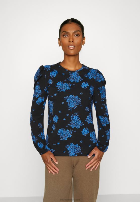 Z62T546 Women Anna Field Long Sleeved Top Dark Blue