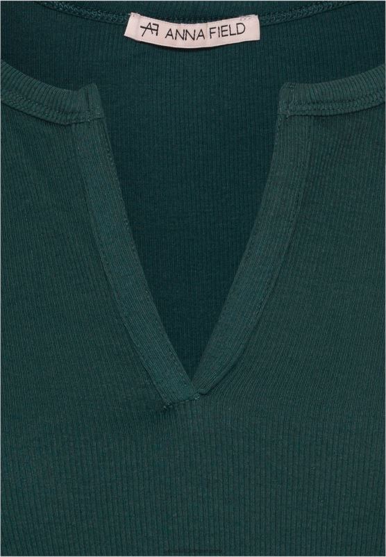 Z62T553 Women Anna Field Long Sleeved Top Dark Green