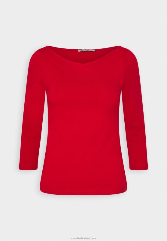 Z62T555 Women Anna Field Long Sleeved Top Dark Red