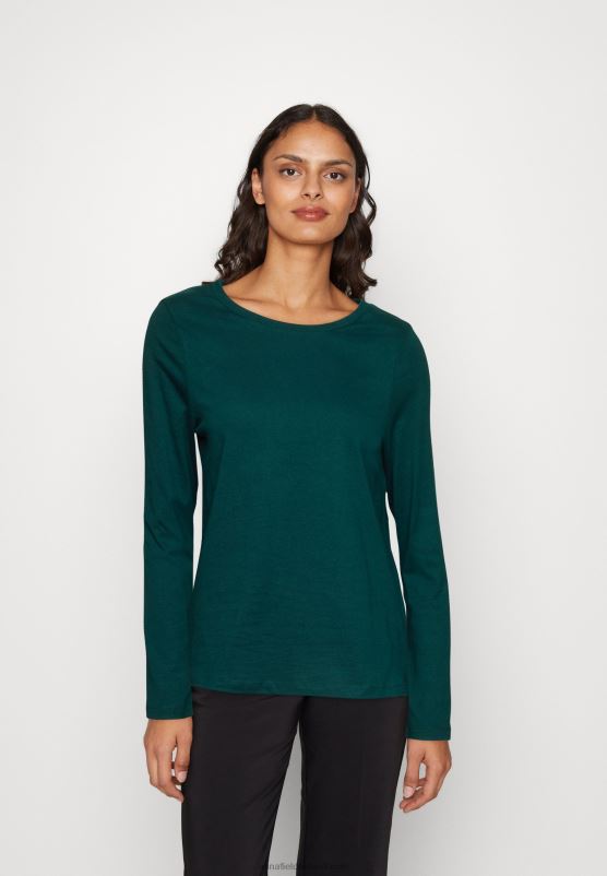 Z62T556 Women Anna Field Long Sleeved Top Dark Green