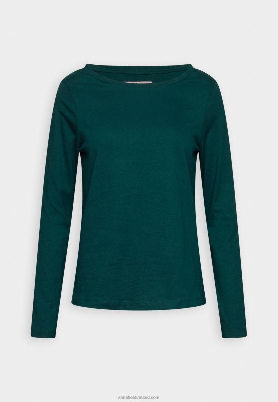 Z62T556 Women Anna Field Long Sleeved Top Dark Green